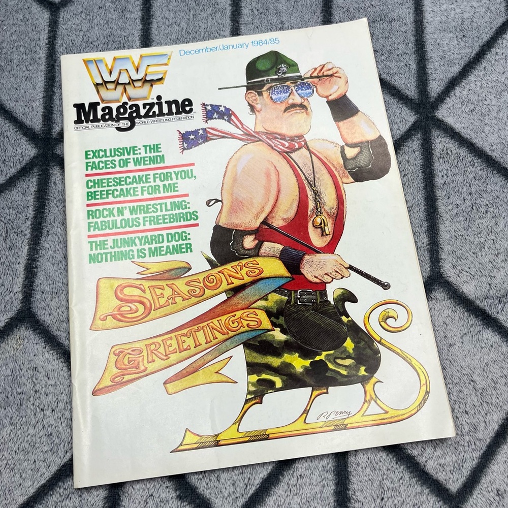 WWF Wrestling Magazine Sgt Slaughter December January 1984 1985 WrestleMania WWE